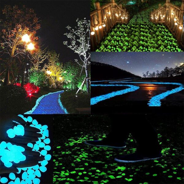 Garden Luminous Glowing Stone Glow In The Dark Pebbles - Image 4