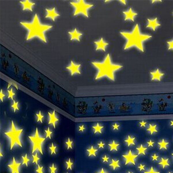 Kids Bedroom Fluorescent Glow In The Dark Stars Wall Stickers - Image 2